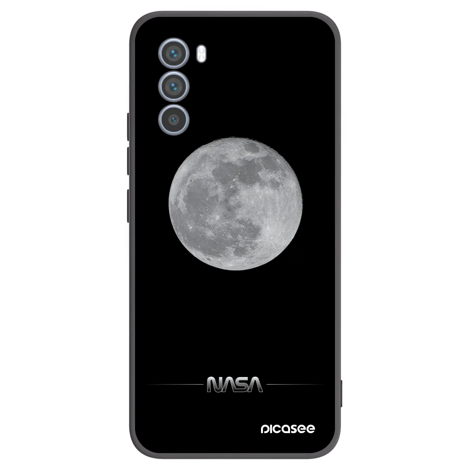 Picasee crna silikonska maskica za Motorola Moto G62 - Moon Minimal
