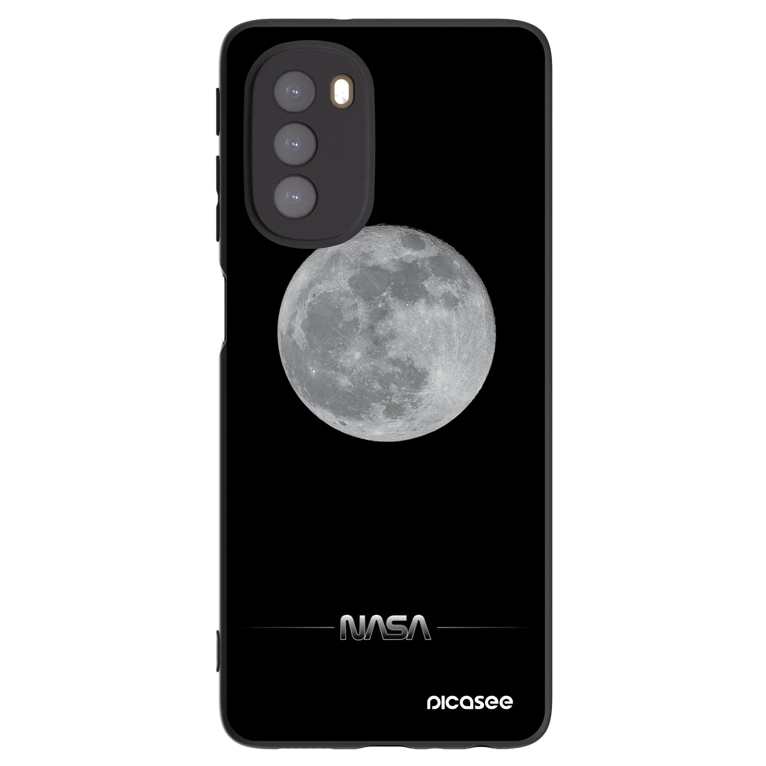 Picasee crna silikonska maskica za Motorola Moto G51 - Moon Minimal