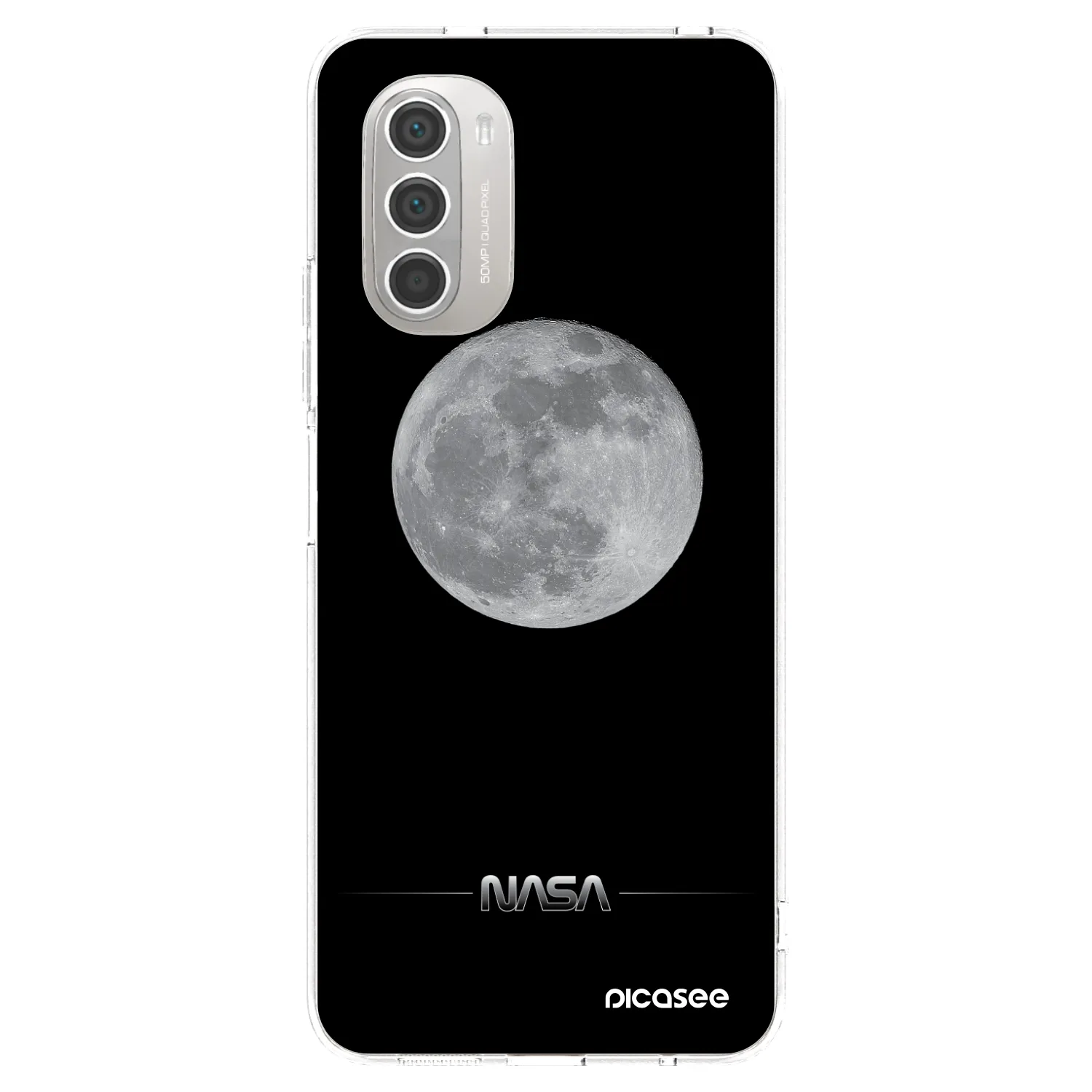 Picasee silikonska prozirna maskica za Motorola Moto G51 - Moon Minimal