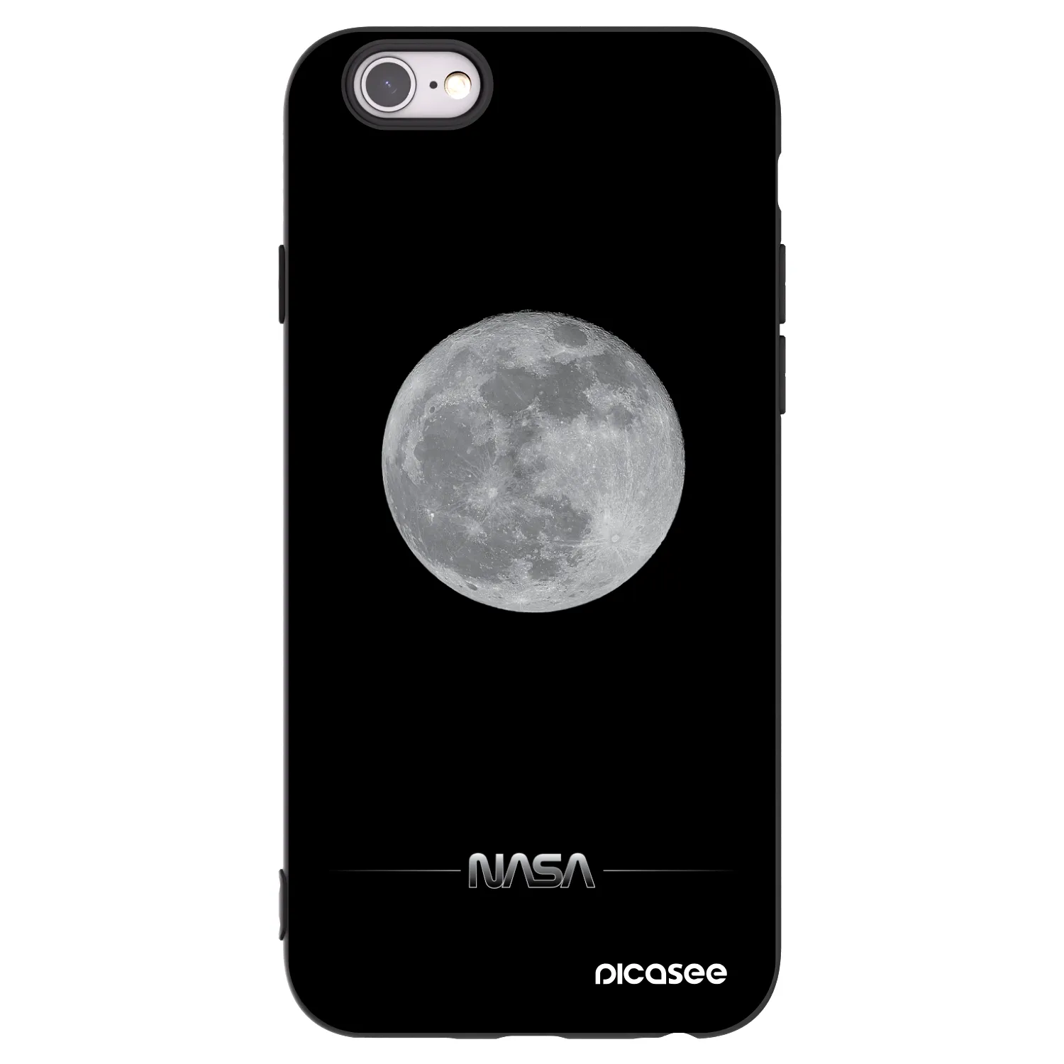 Picasee crna silikonska maskica za Apple iPhone 6/6S - Moon Minimal