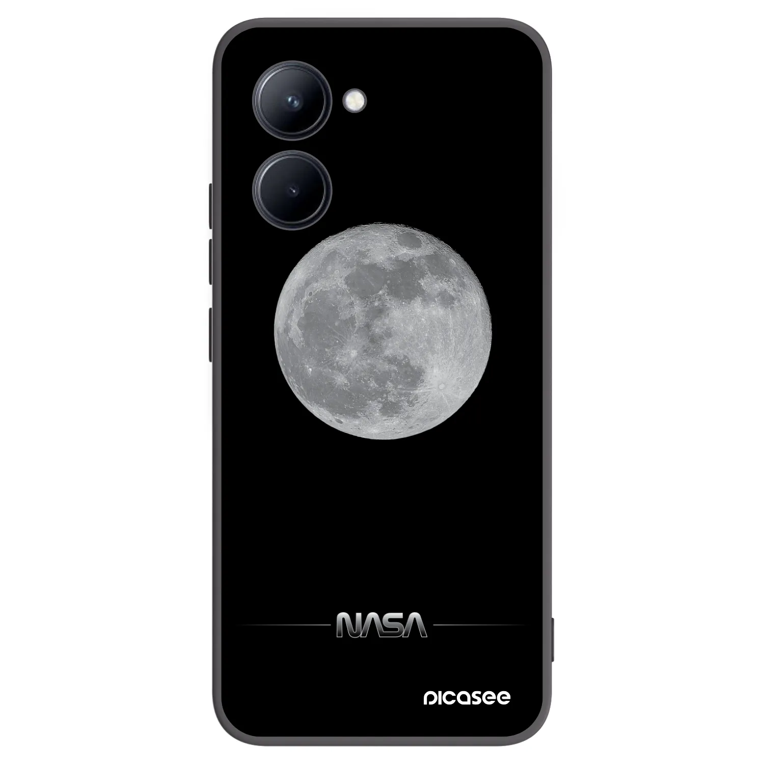 Picasee crna silikonska maskica za Realme C33 (2023) - Moon Minimal