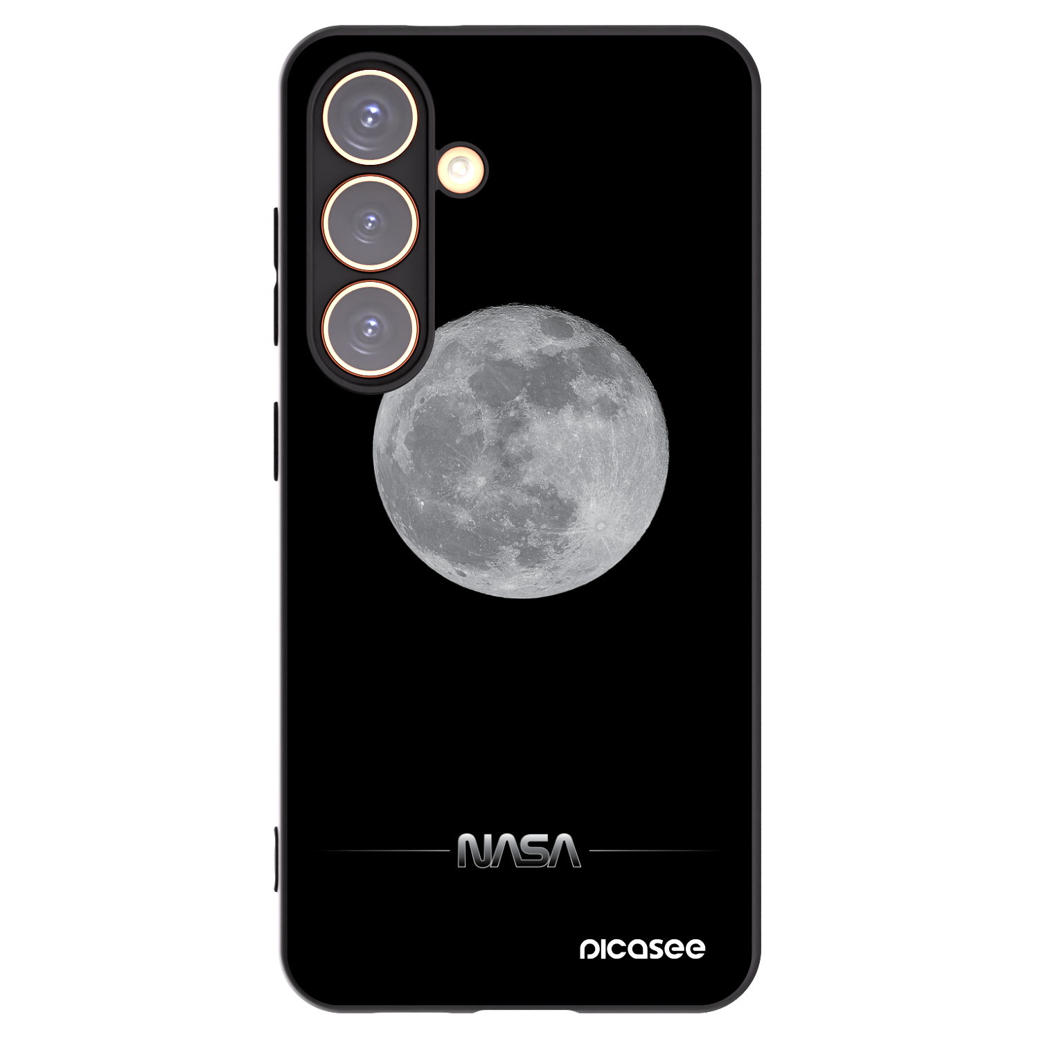 Picasee crna silikonska maskica za Samsung Galaxy S24 S921B 5G - Moon Minimal