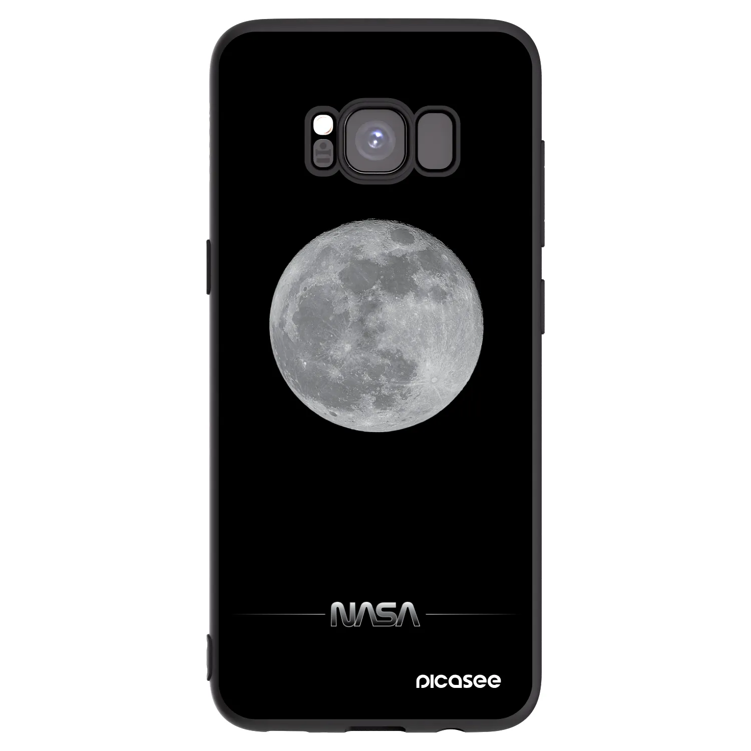 Picasee crna silikonska maskica za Samsung Galaxy S8 G950F - Moon Minimal
