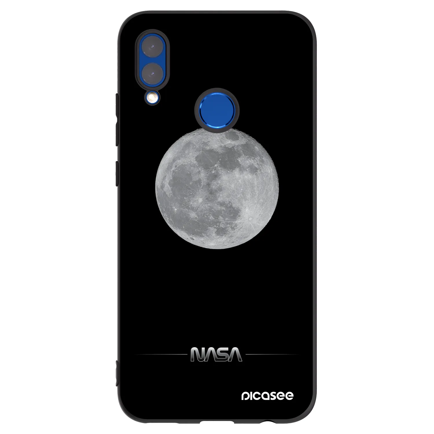Picasee crna silikonska maskica za Honor 10 Lite - Moon Minimal