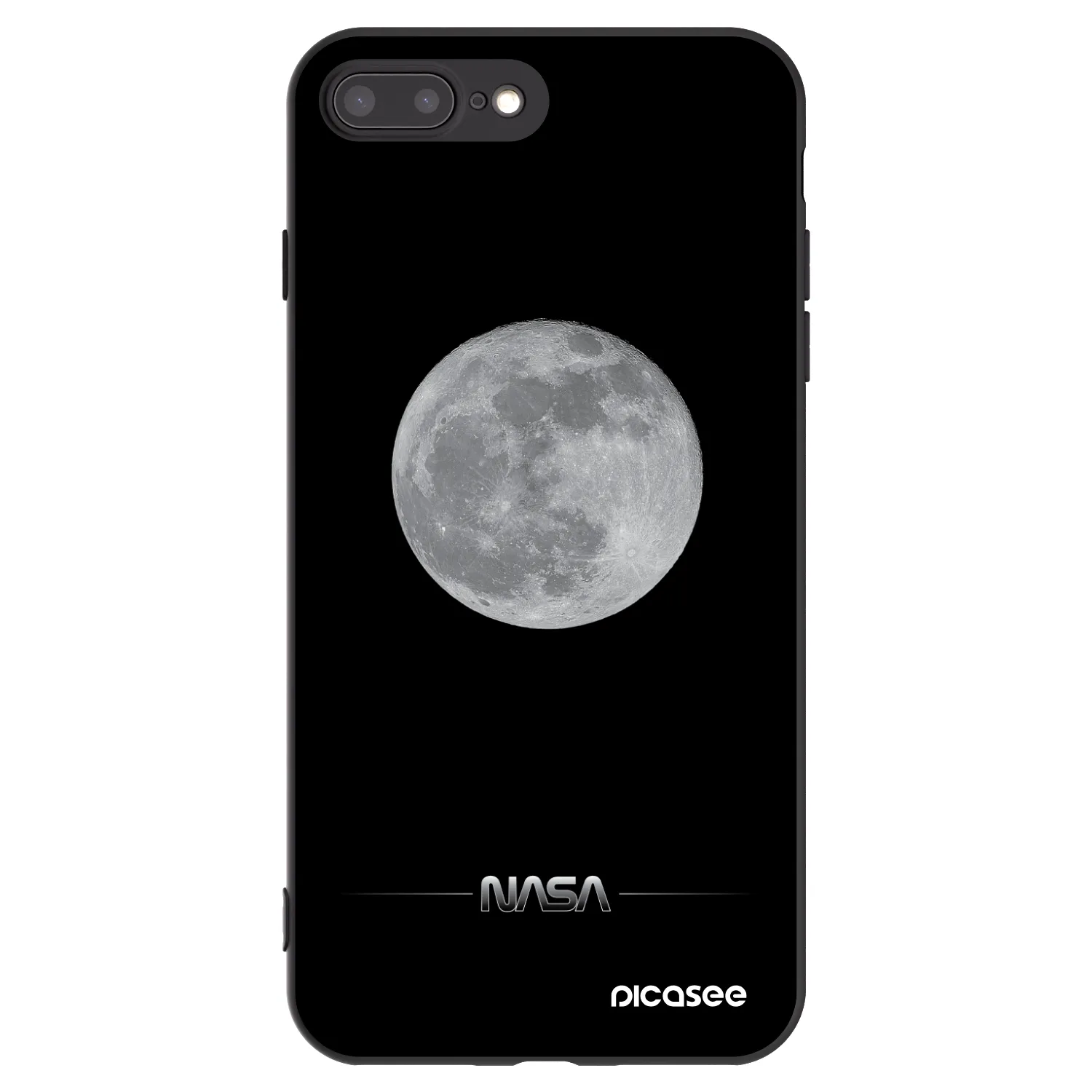 Picasee crna silikonska maskica za Apple iPhone 7 Plus - Moon Minimal