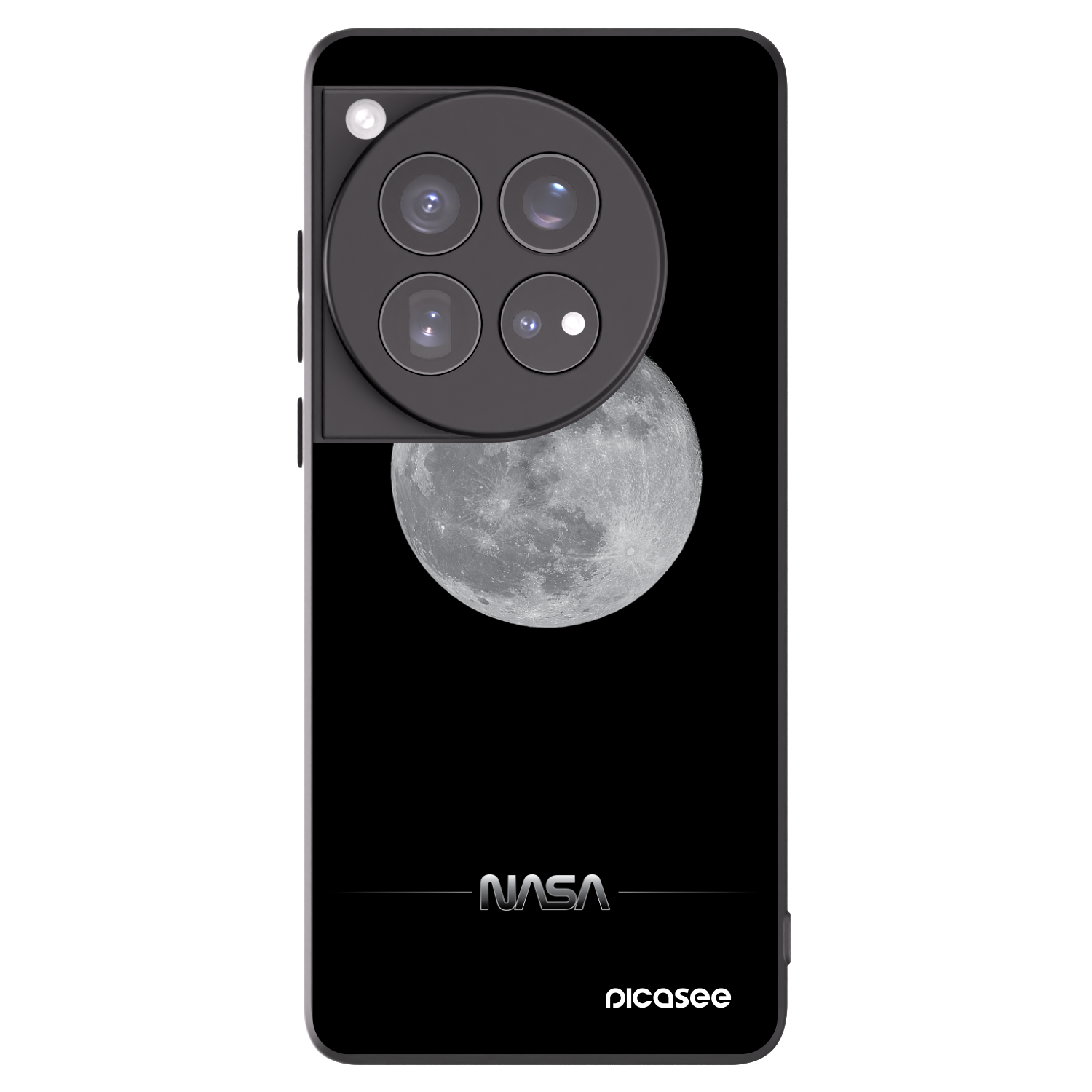 Picasee crna silikonska maskica za OnePlus 12 5G - Moon Minimal