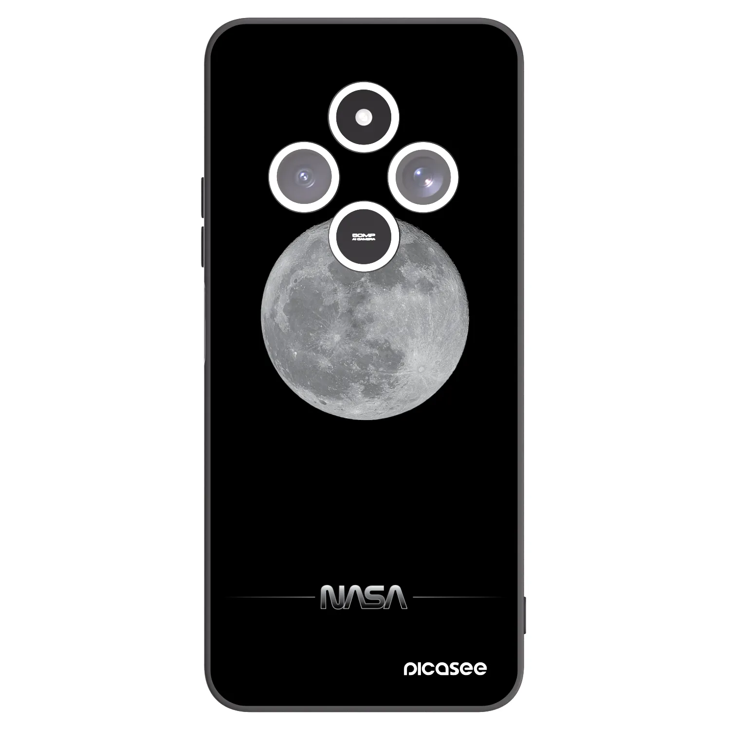 Picasee crna silikonska maskica za Xiaomi Redmi 14C - Moon Minimal