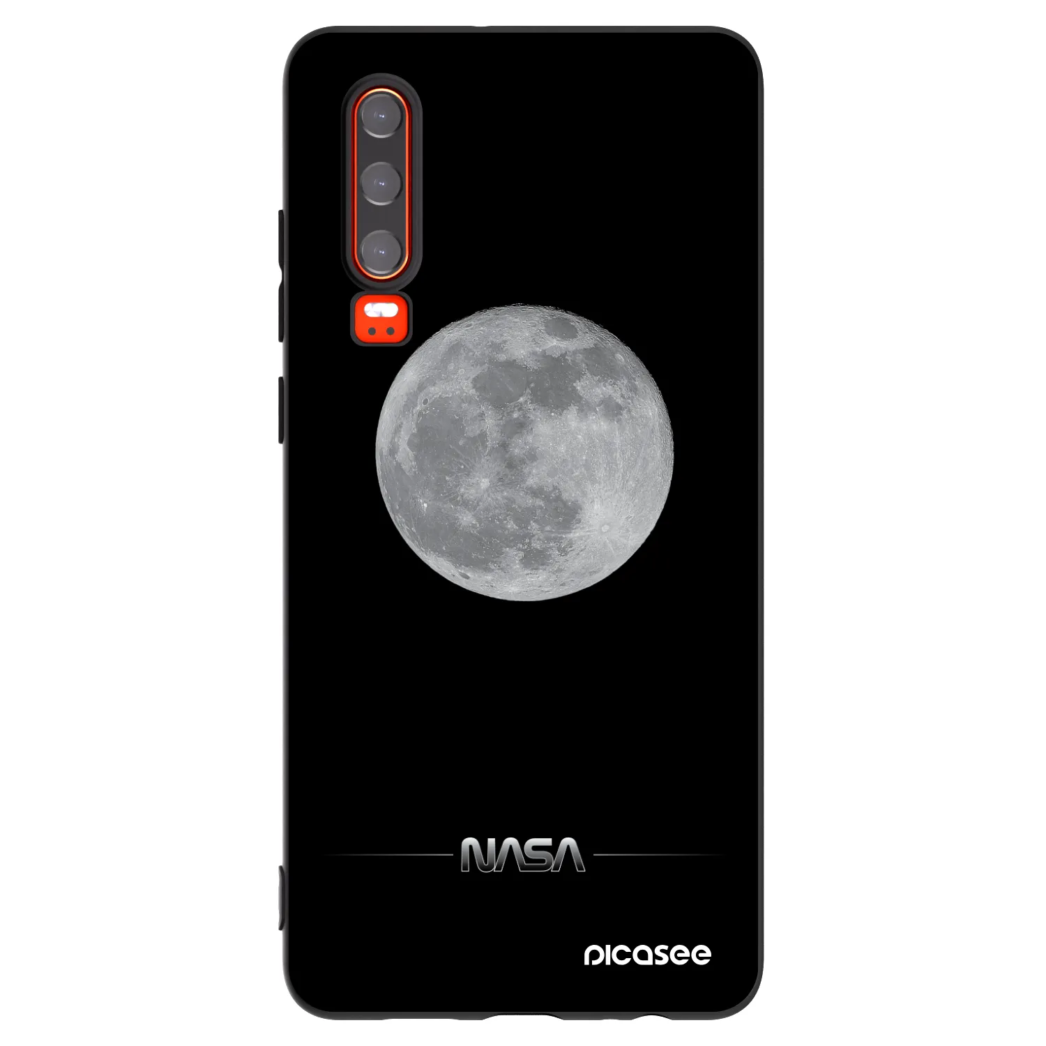 Picasee crna silikonska maskica za Huawei P30 - Moon Minimal