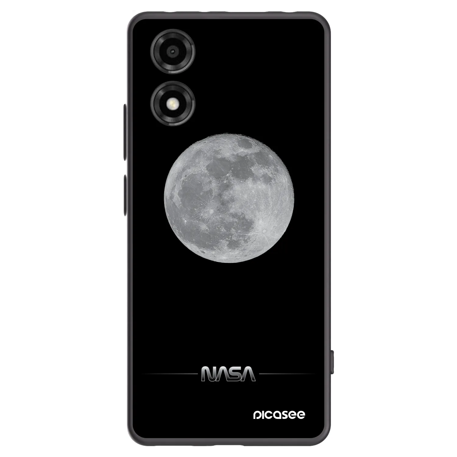 Picasee crna silikonska maskica za Motorola Moto E14 - Moon Minimal