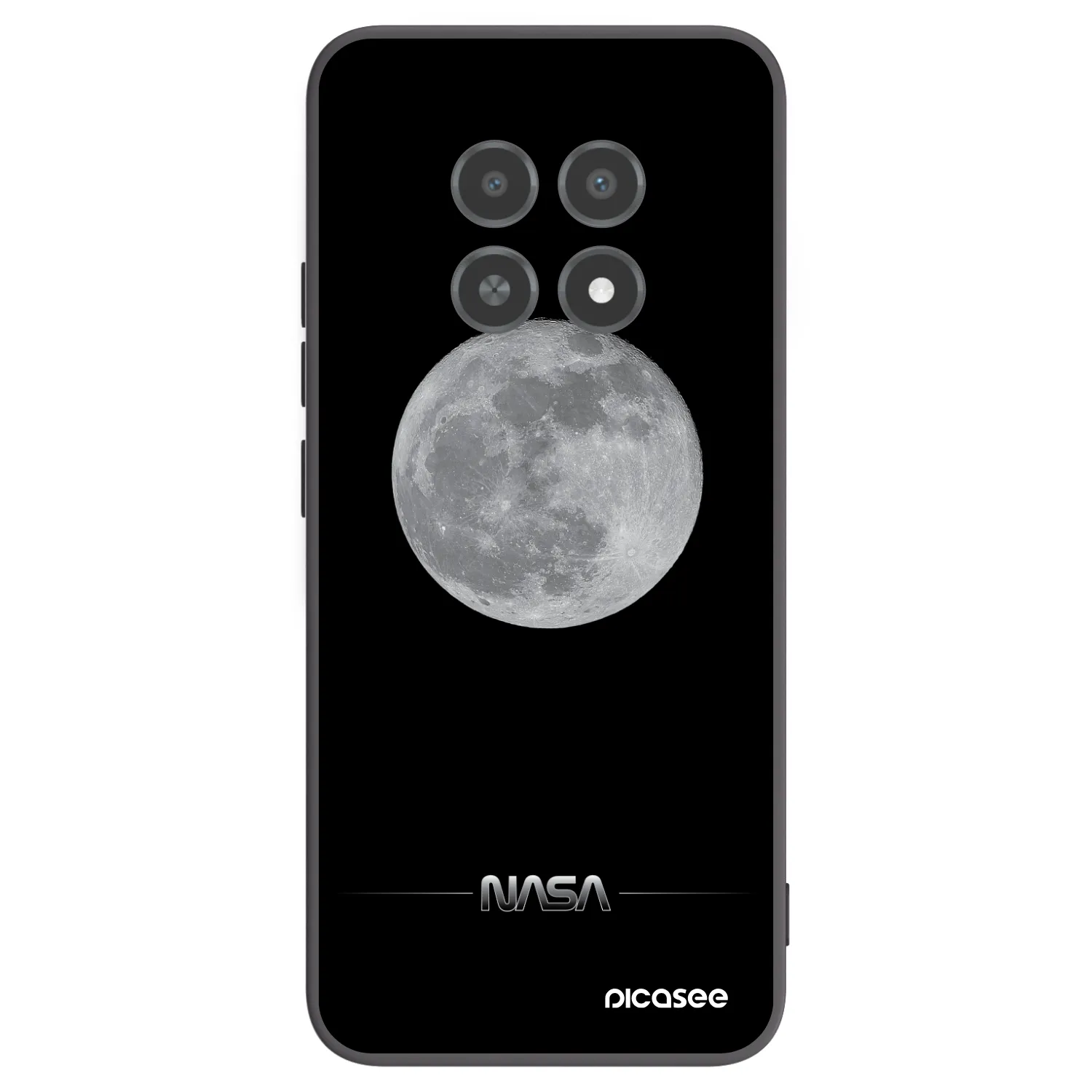 Picasee crna silikonska maskica za Realme 12X - Moon Minimal