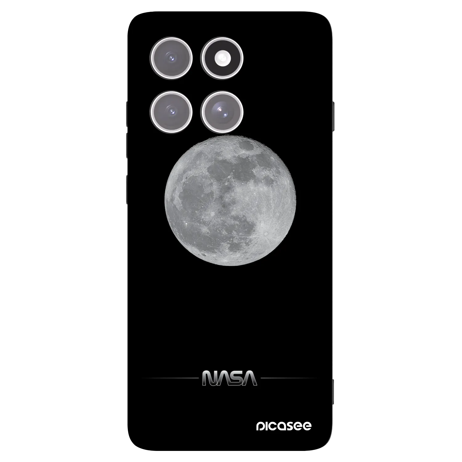 Picasee crna silikonska maskica za Motorola Edge 60 Pro - Moon Minimal
