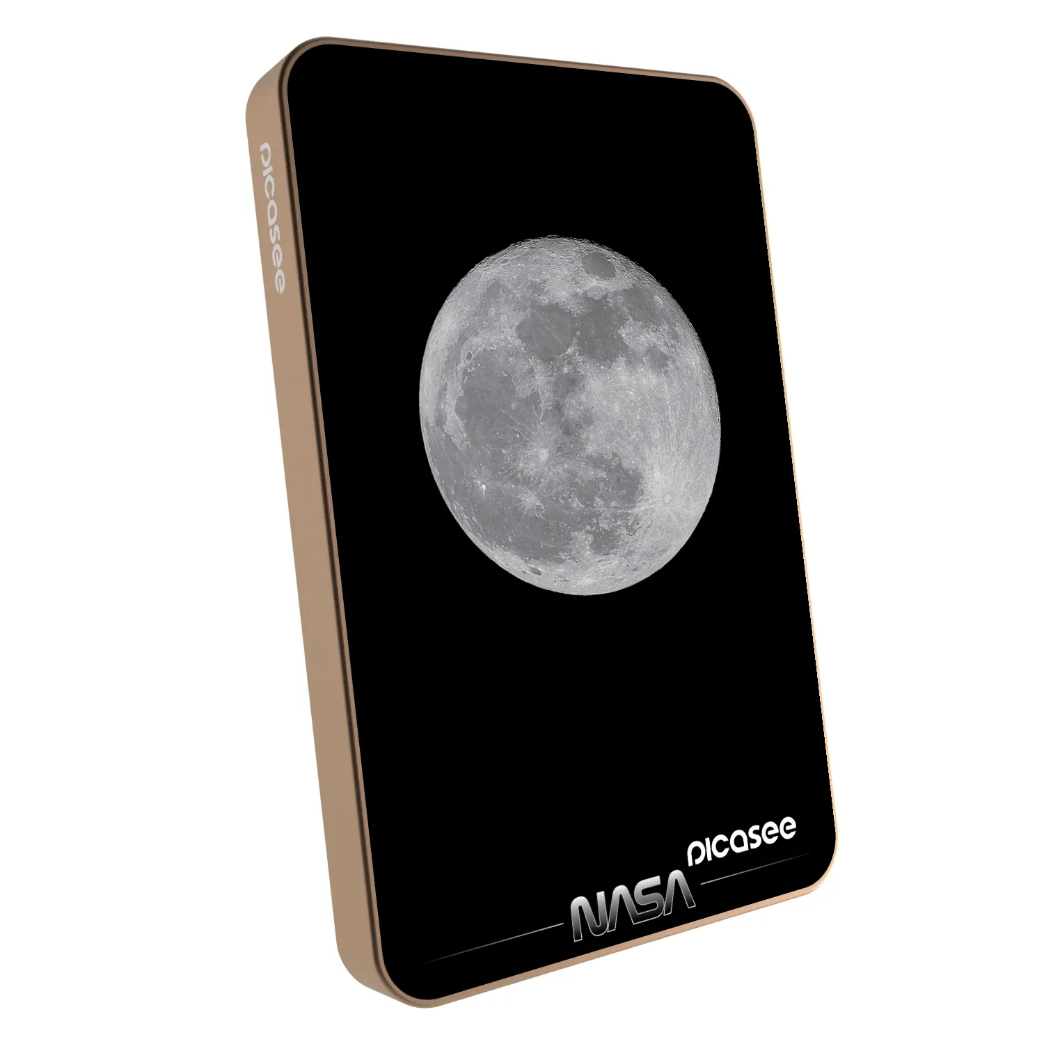 Picasee Prijenosni punjač s MagSafe 5 000 mAh Zlatni - Moon Minimal