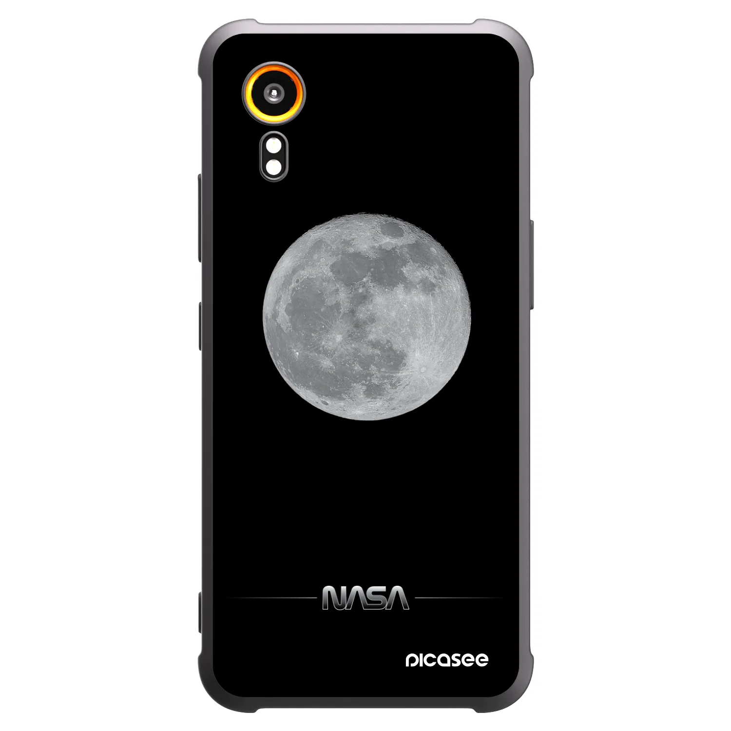 Picasee crna silikonska maskica za Samsung Galaxy Xcover 7 - Moon Minimal