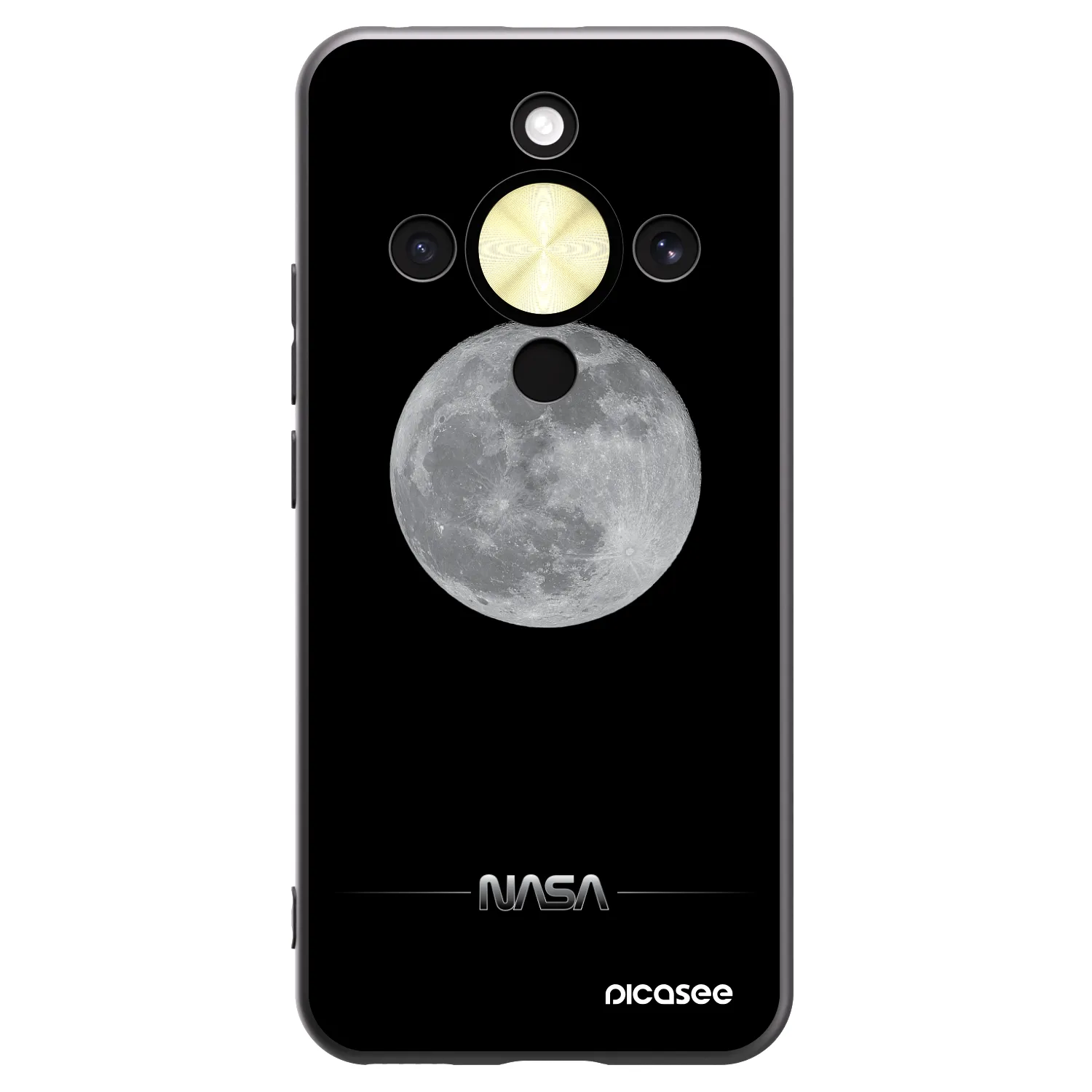 Picasee crna silikonska maskica za Honor Magic8 Lite 5G - Moon Minimal