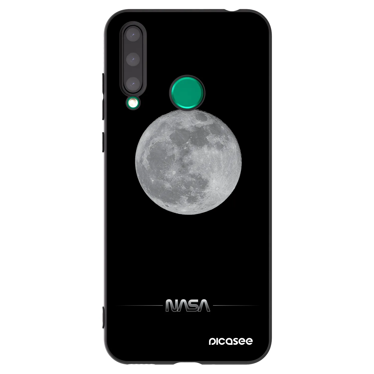 Picasee crna silikonska maskica za Honor 20 Lite - Moon Minimal