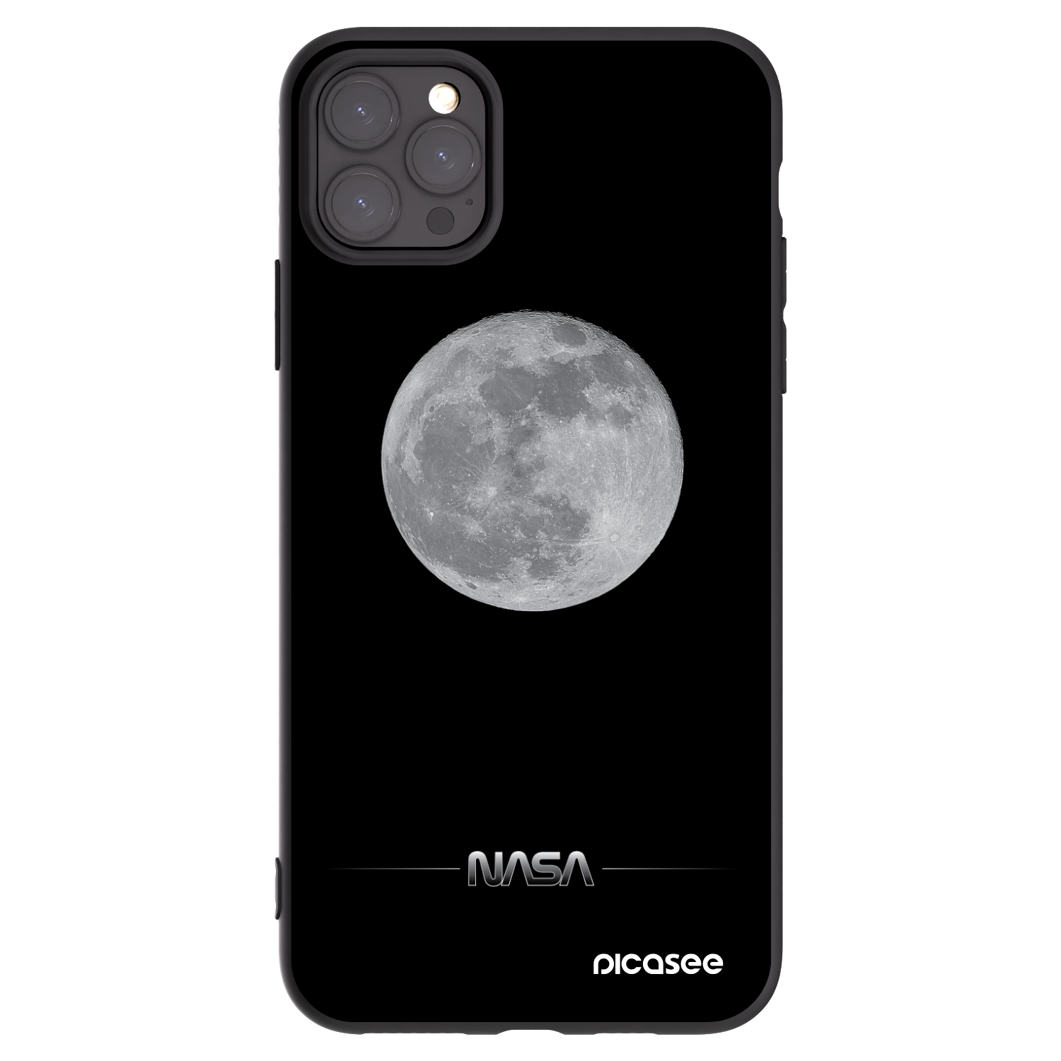 Picasee crna silikonska maskica za Apple iPhone 11 Pro Max - Moon Minimal
