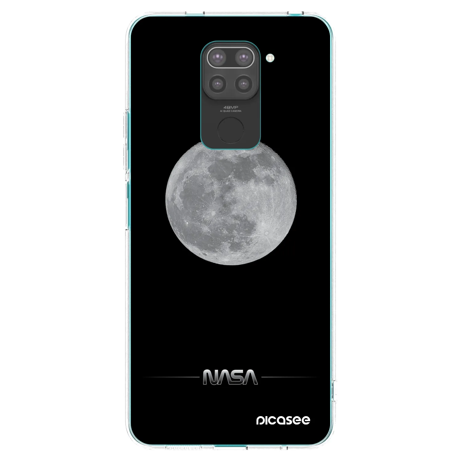 Picasee crna silikonska maskica za Xiaomi Redmi Note 9 - Moon Minimal