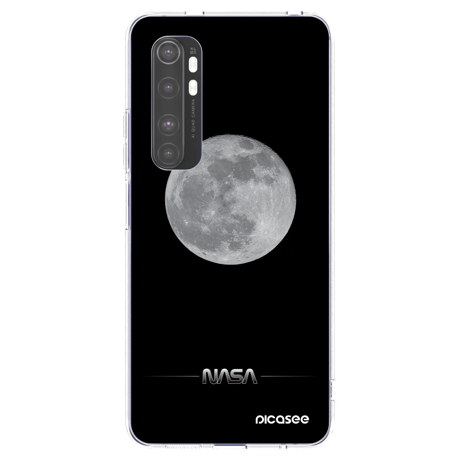 Picasee silikonska prozirna maskica za Xiaomi Mi Note 10 Lite - Moon Minimal