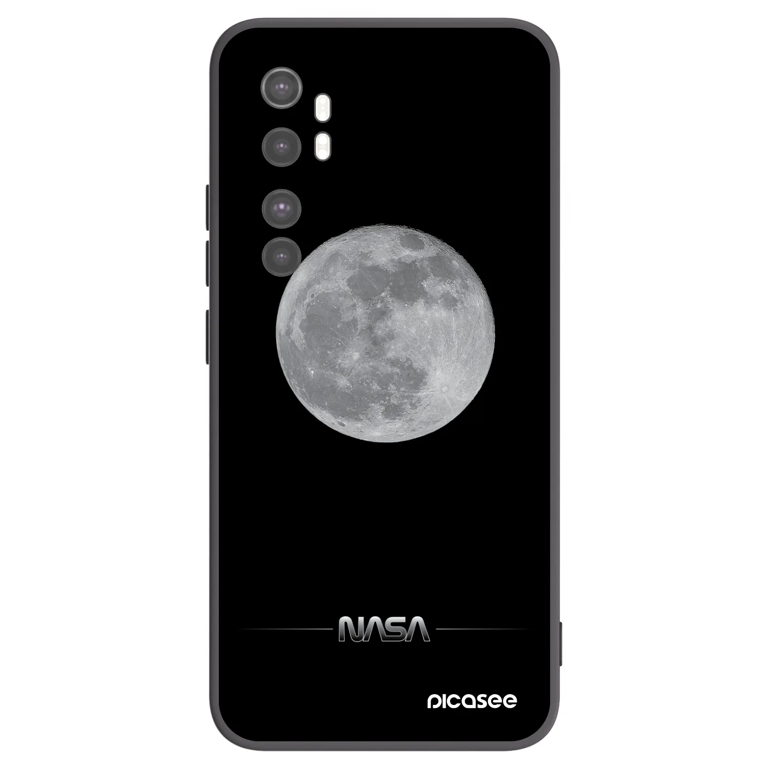 Picasee crna silikonska maskica za Xiaomi Mi Note 10 Lite - Moon Minimal
