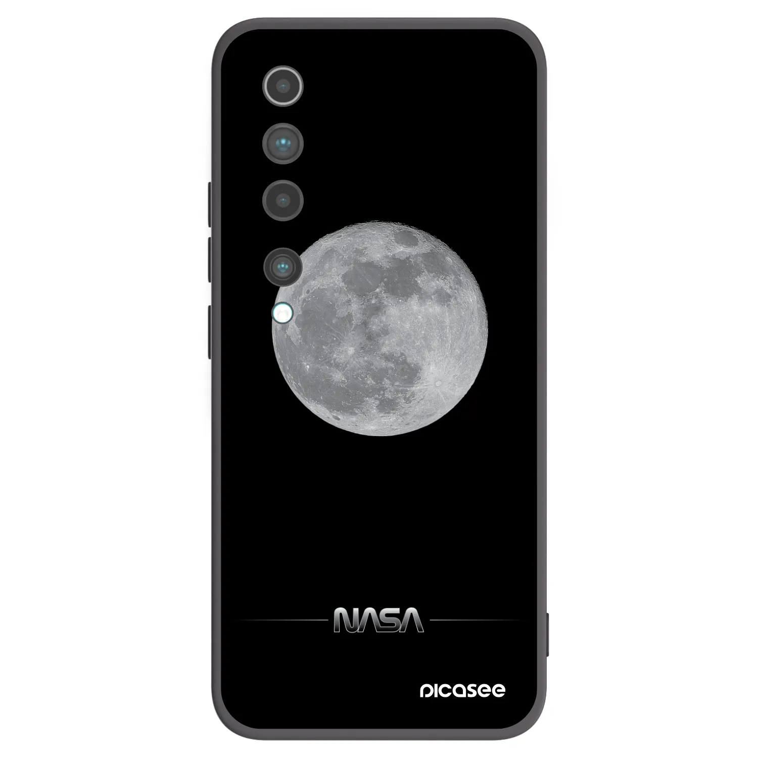 Picasee crna silikonska maskica za Xiaomi Mi 10 - Moon Minimal