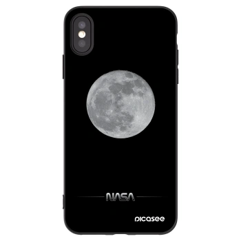 Picasee crna silikonska maskica za Apple iPhone XS Max - Moon Minimal