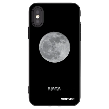 Picasee crna silikonska maskica za Apple iPhone X/XS - Moon Minimal