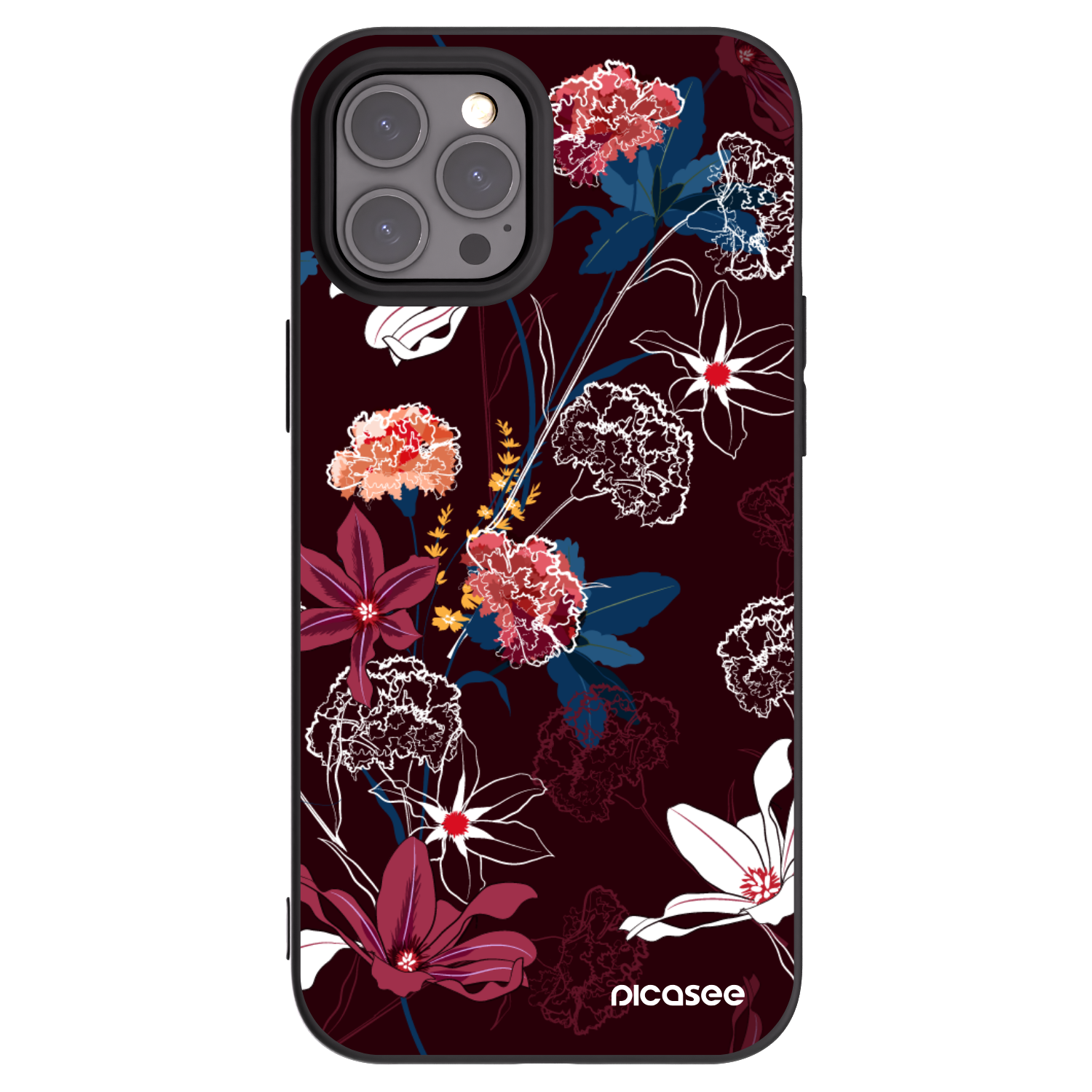 Picasee crna silikonska maskica za Apple iPhone 12 Pro Max - Dark Meadow
