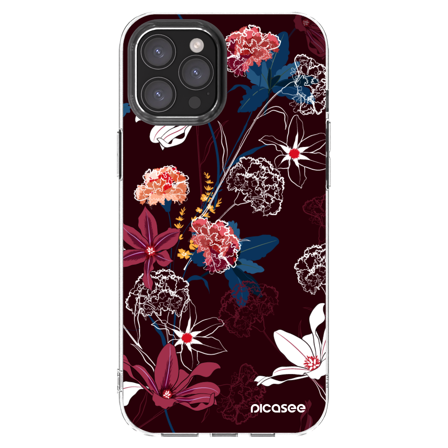 Picasee silikonska prozirna maskica za Apple iPhone 12 Pro Max - Dark Meadow