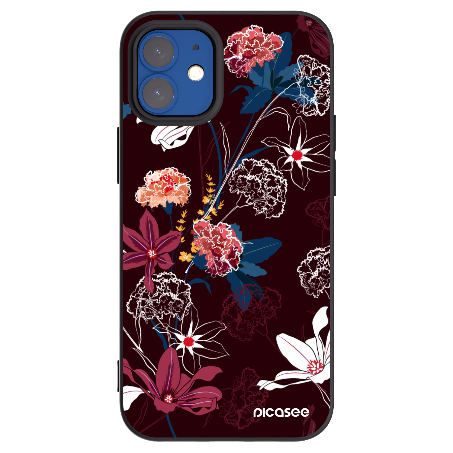 Picasee crna silikonska maskica za Apple iPhone 12 mini - Dark Meadow
