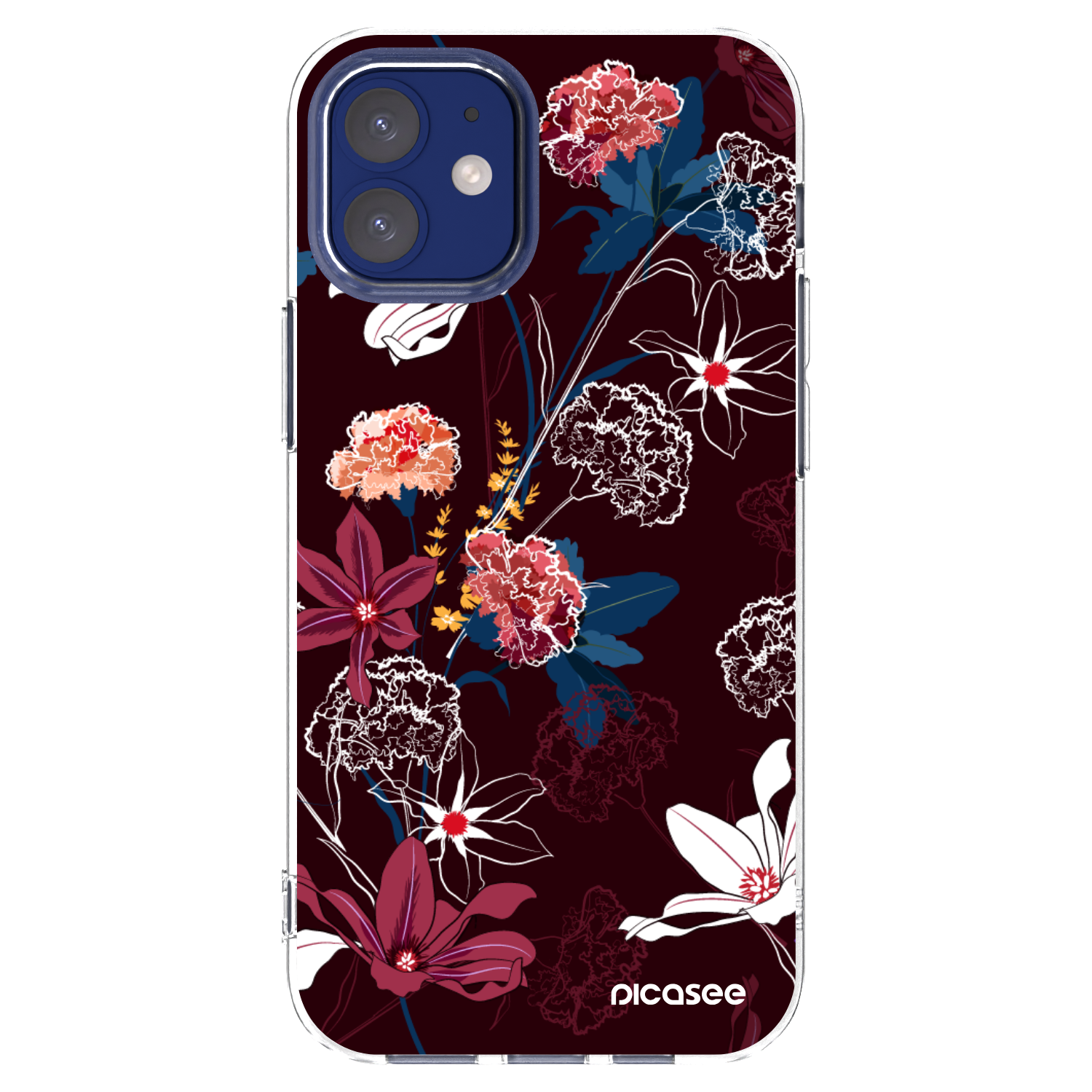 Picasee silikonska prozirna maskica za Apple iPhone 12 mini - Dark Meadow