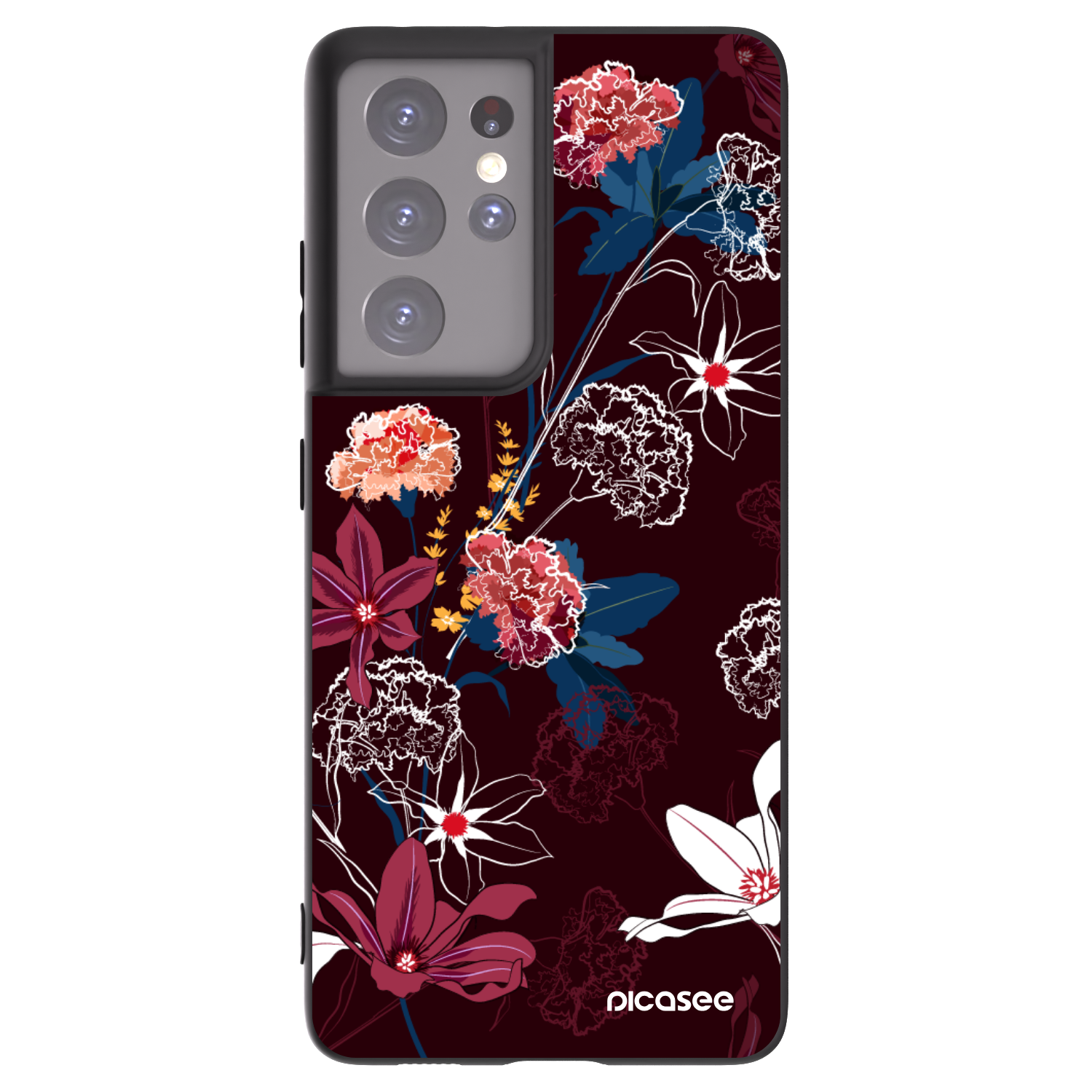 Picasee crna silikonska maskica za Samsung Galaxy S21 Ultra 5G G998B - Dark Meadow