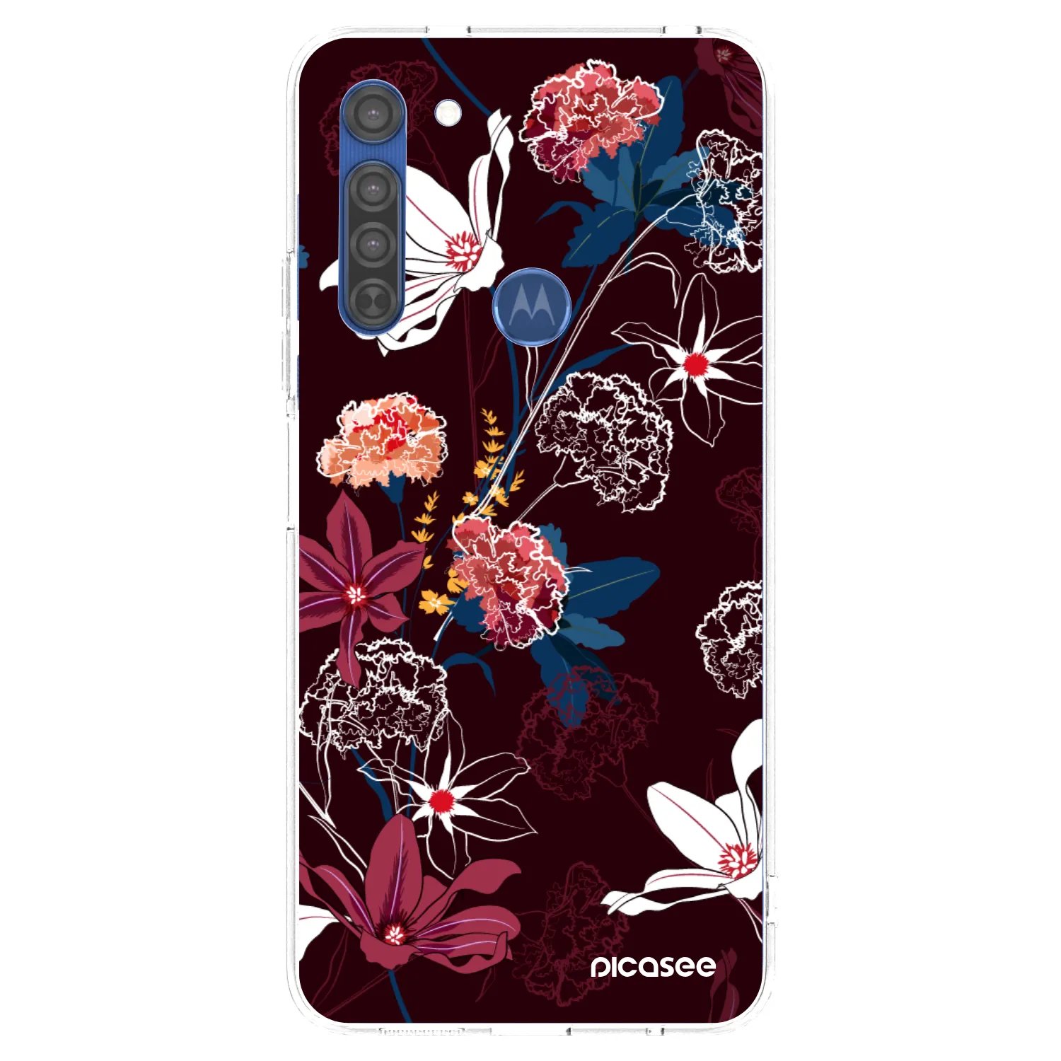 Picasee silikonska prozirna maskica za Motorola Moto G8 - Dark Meadow