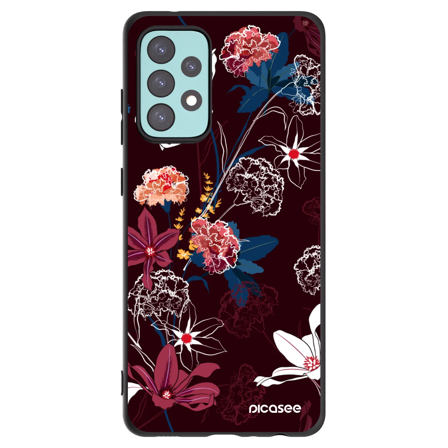 Picasee crna silikonska maskica za Samsung Galaxy A72 A725F - Dark Meadow
