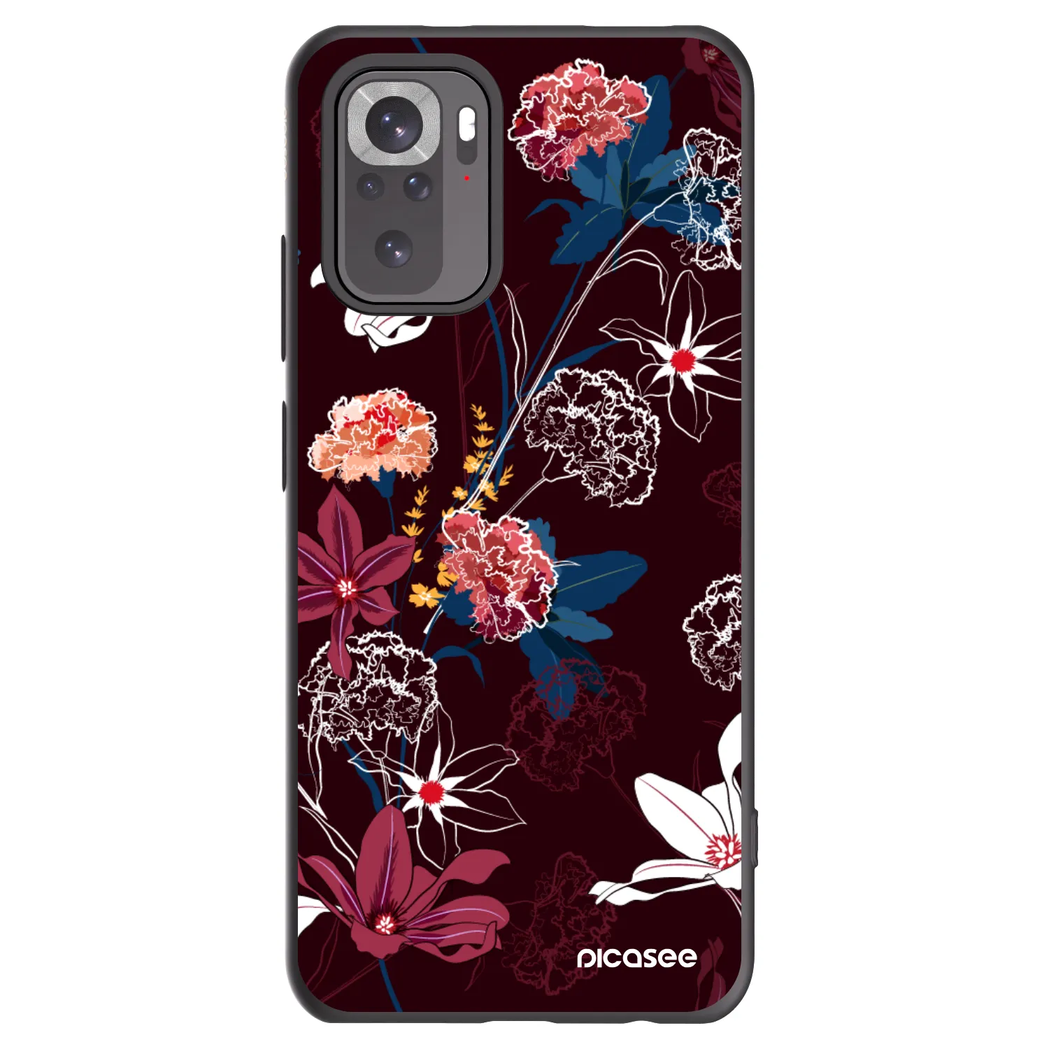 Picasee crna silikonska maskica za Xiaomi Redmi Note 10S - Dark Meadow