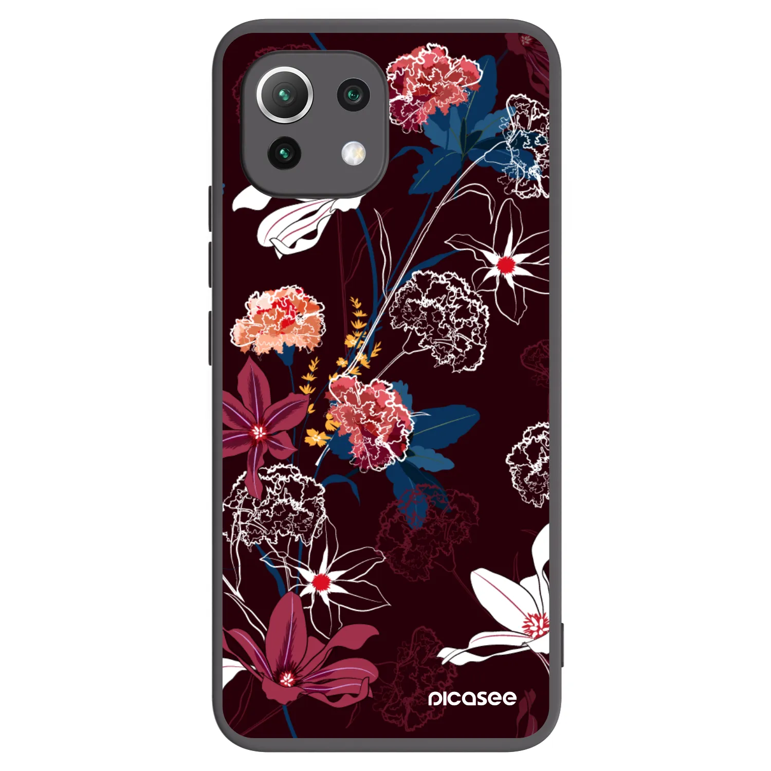 Picasee crna silikonska maskica za Xiaomi Mi 11 Lite - Dark Meadow