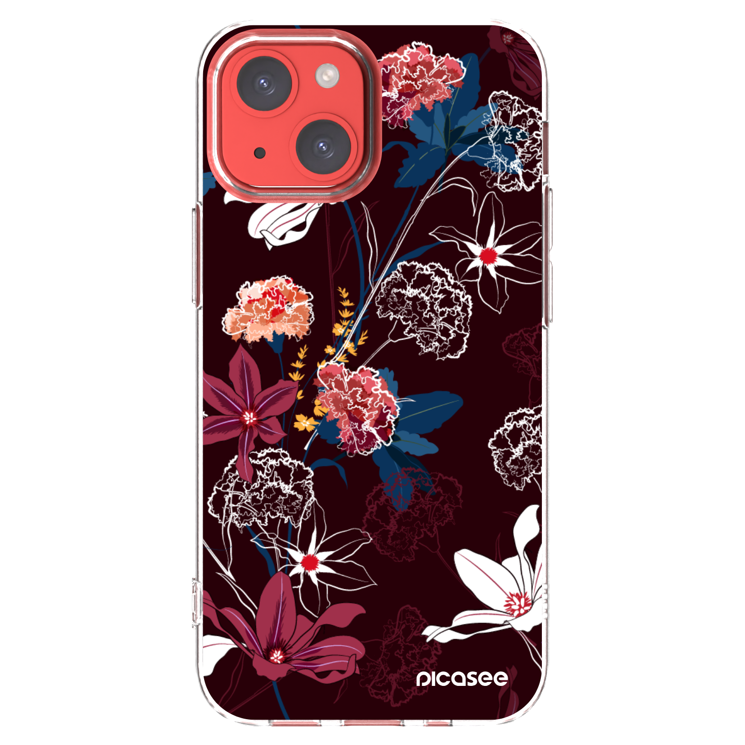 Picasee silikonska prozirna maskica za Apple iPhone 13 mini - Dark Meadow
