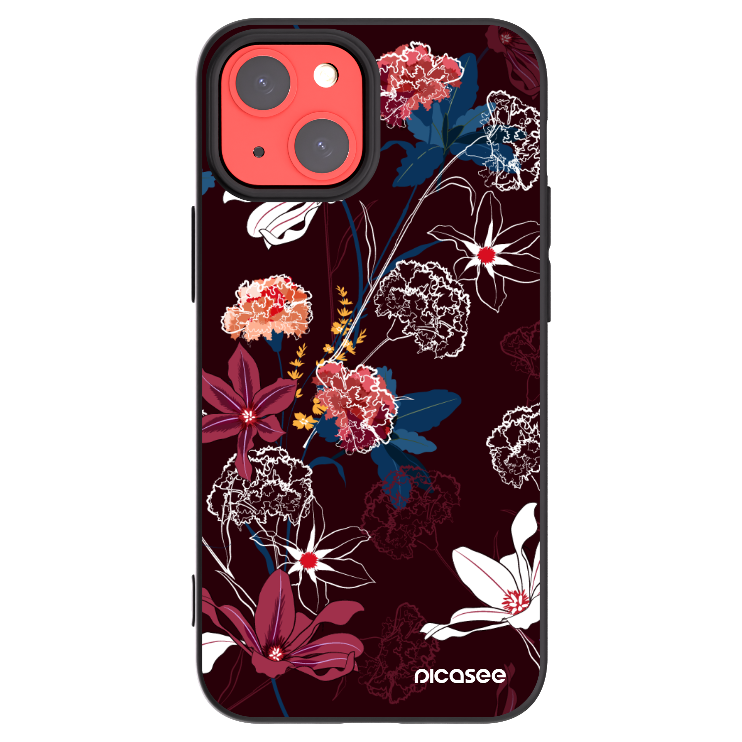 Picasee crna silikonska maskica za Apple iPhone 13 mini - Dark Meadow
