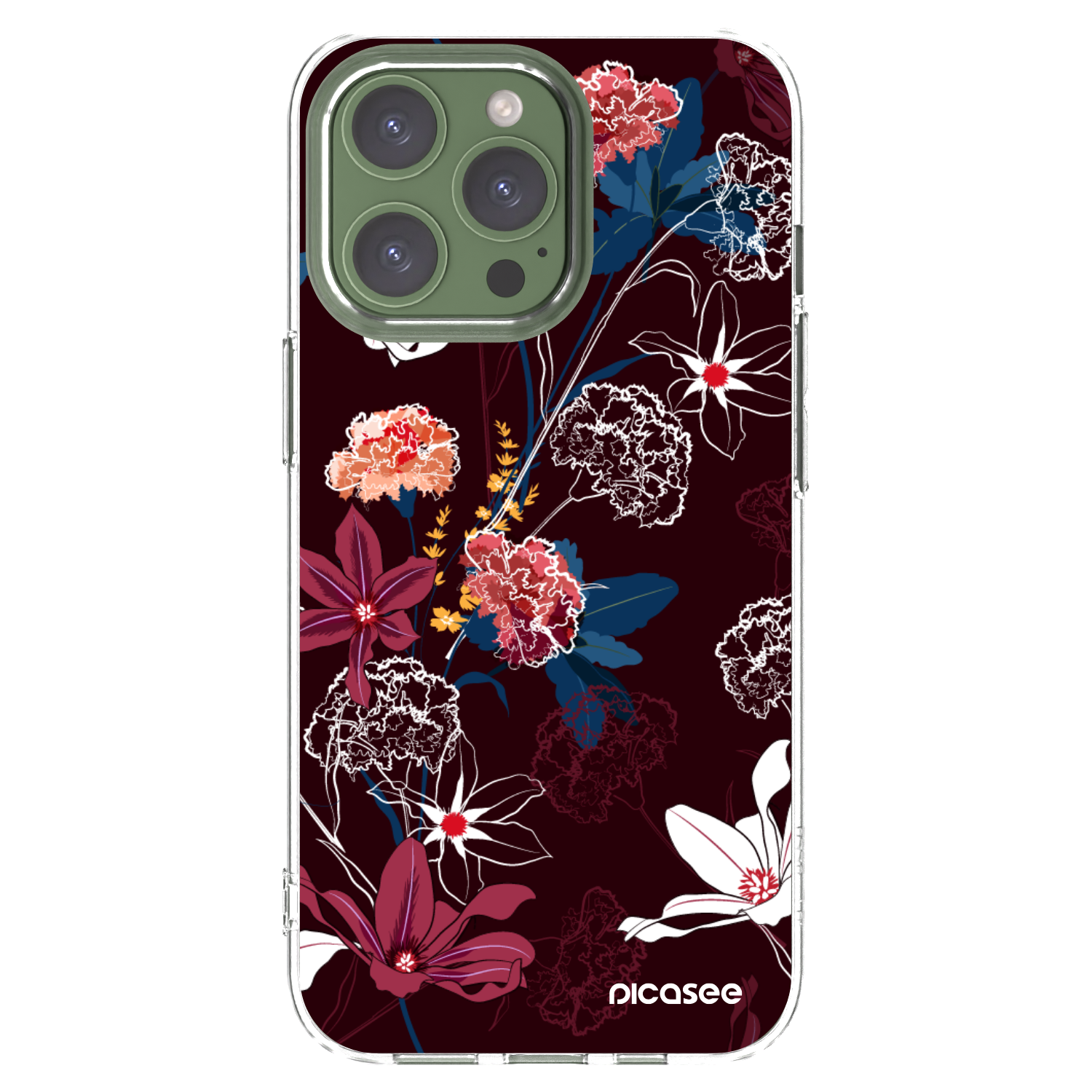 Picasee silikonska prozirna maskica za Apple iPhone 13 Pro - Dark Meadow
