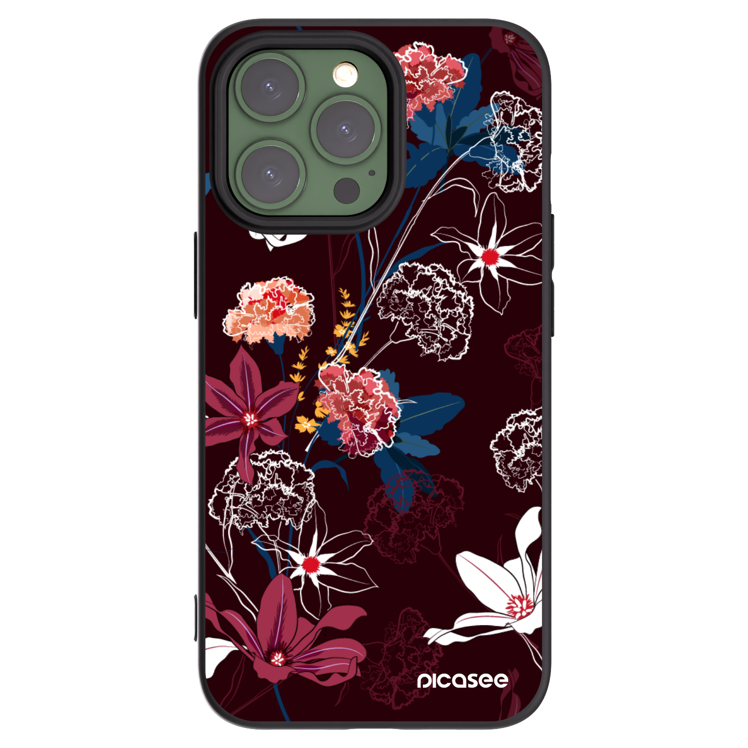 Picasee crna silikonska maskica za Apple iPhone 13 Pro - Dark Meadow