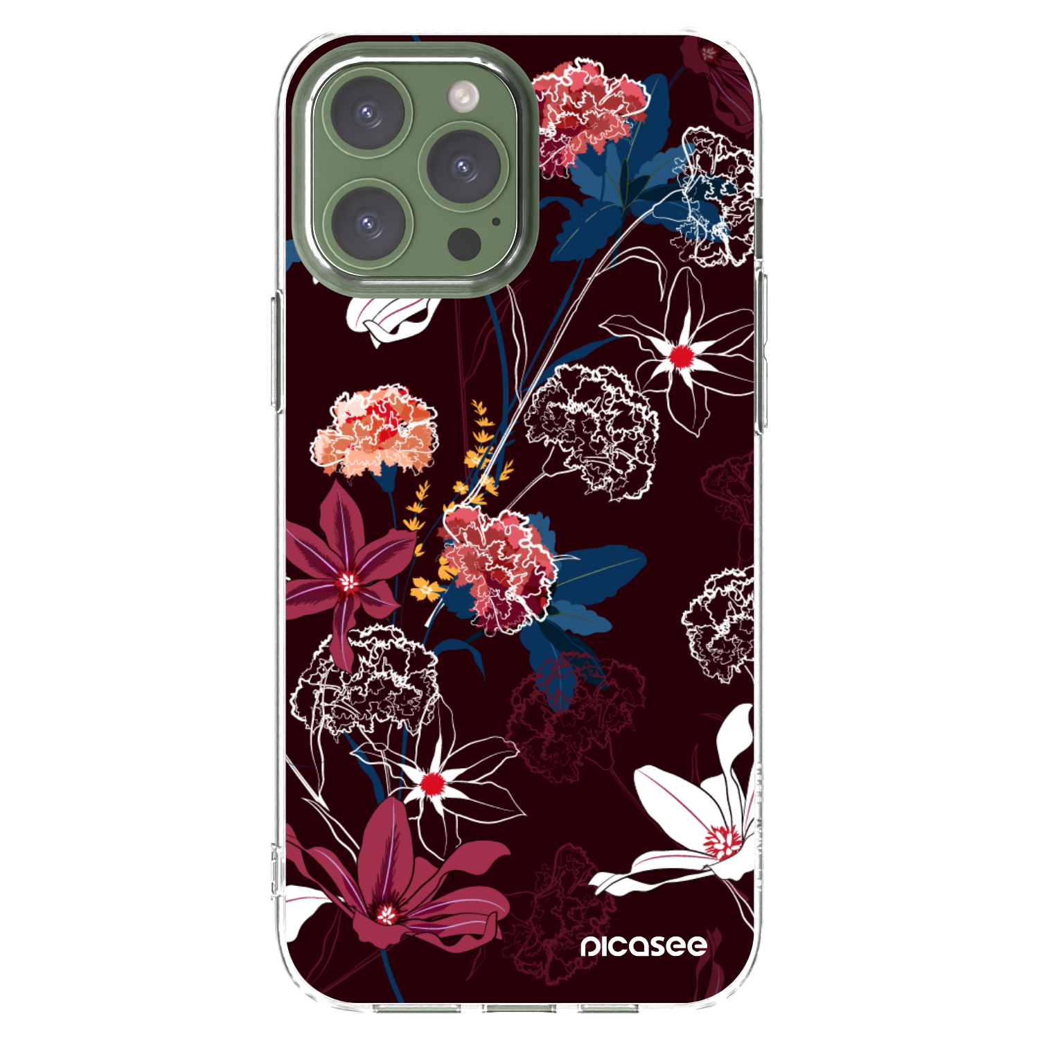Picasee silikonska prozirna maskica za Apple iPhone 13 Pro Max - Dark Meadow