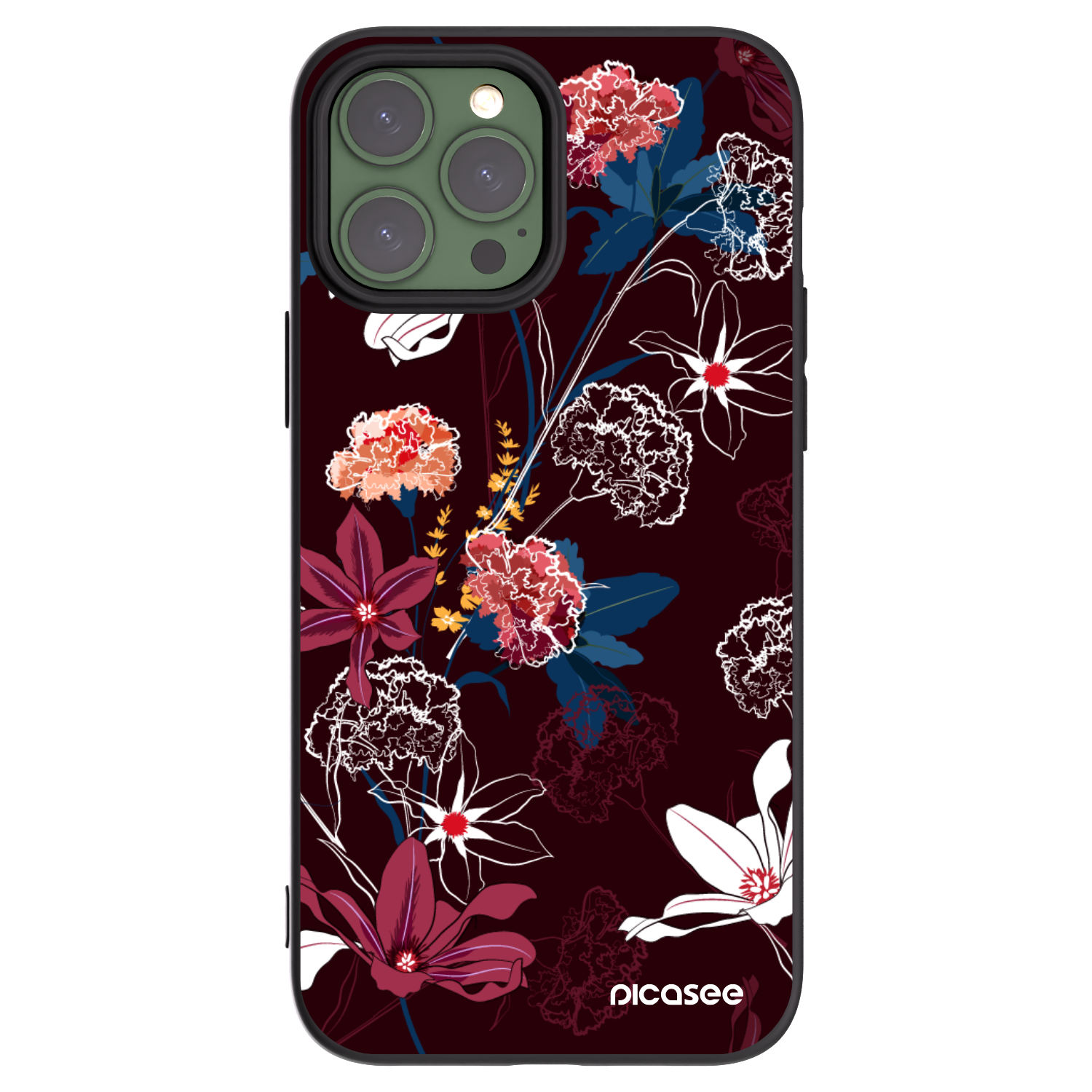 Picasee crna silikonska maskica za Apple iPhone 13 Pro Max - Dark Meadow