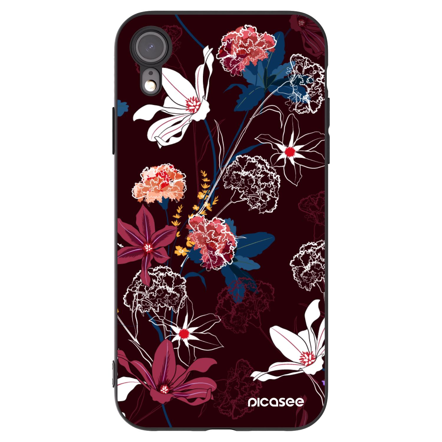 Picasee crna silikonska maskica za Apple iPhone XR - Dark Meadow