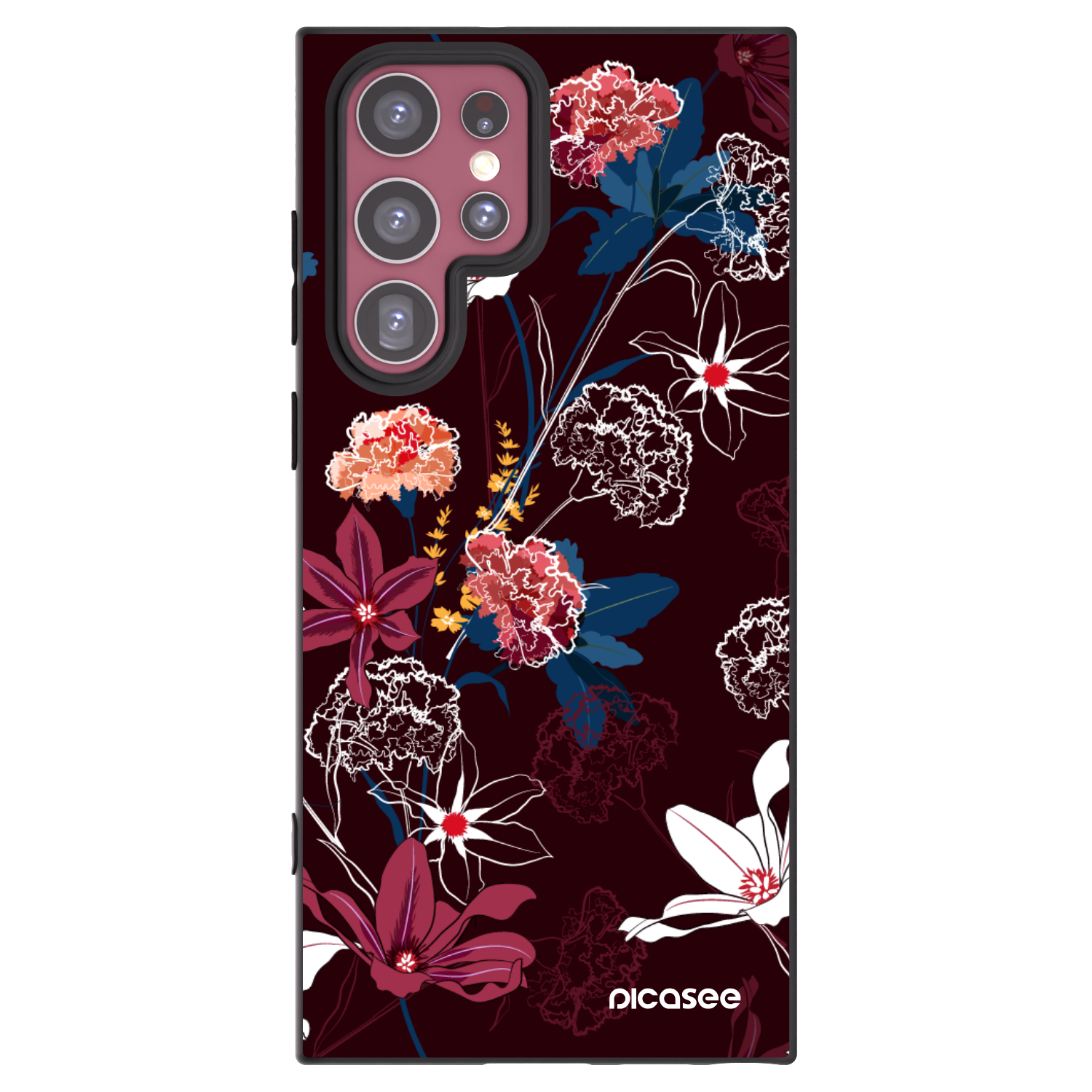Picasee crna silikonska maskica za Samsung Galaxy S22 Ultra 5G - Dark Meadow