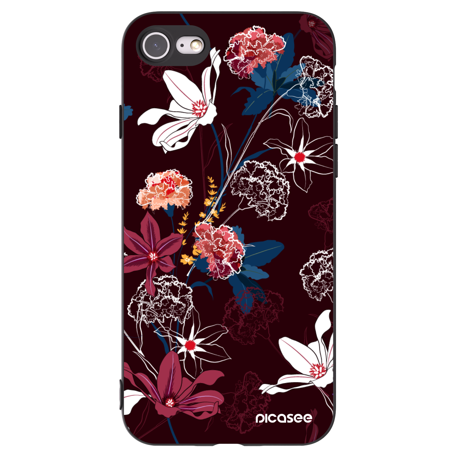 Picasee crna silikonska maskica za Apple iPhone SE 2022 - Dark Meadow