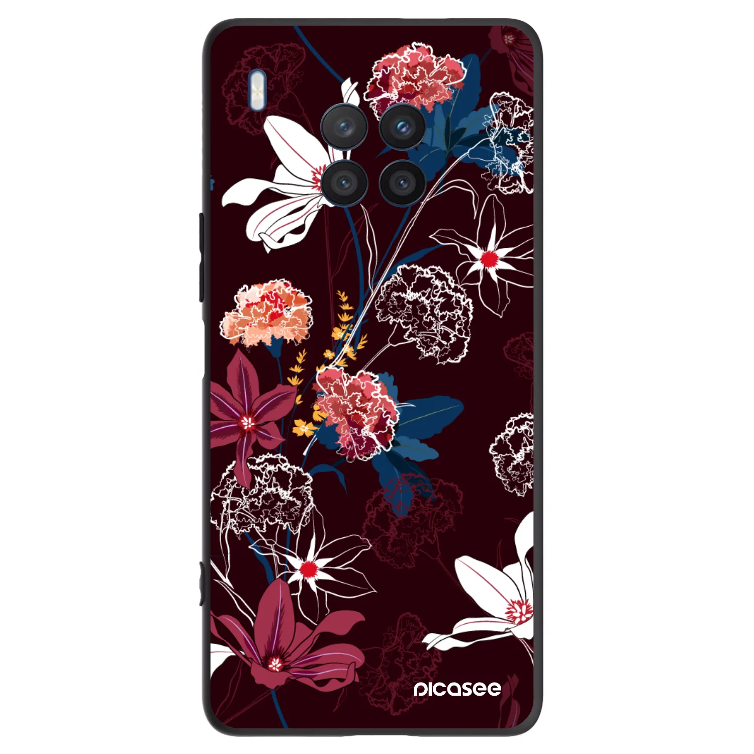 Picasee crna silikonska maskica za Honor 50 Lite - Dark Meadow