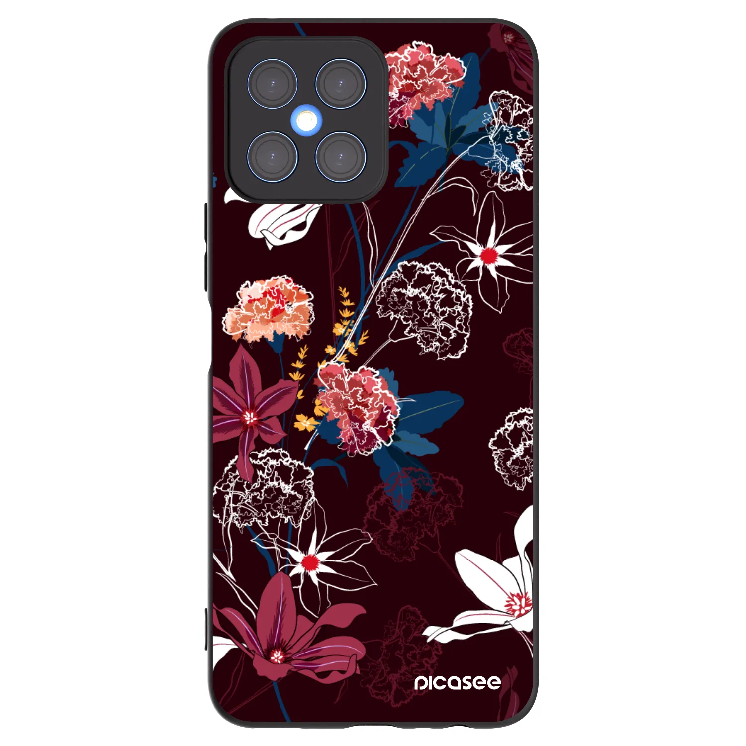 Picasee crna silikonska maskica za Honor X8 4G - Dark Meadow