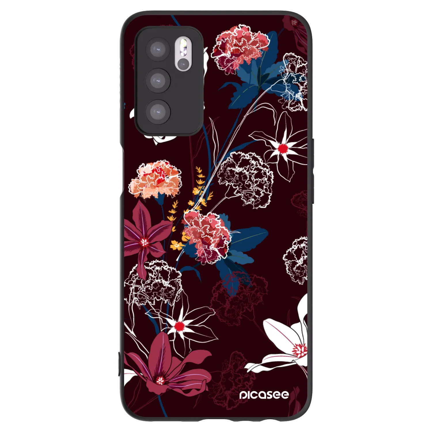 Picasee crna silikonska maskica za OPPO A16s - Dark Meadow
