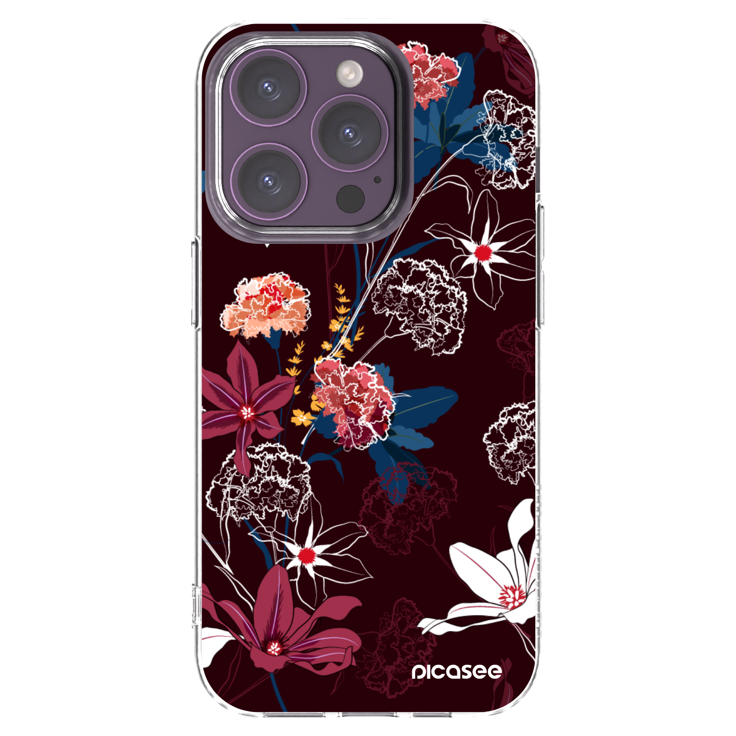 Picasee silikonska prozirna maskica za Apple iPhone 14 Pro - Dark Meadow