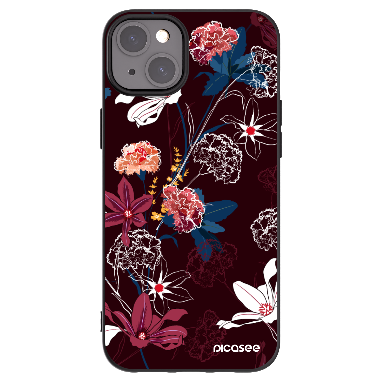 Picasee crna silikonska maskica za Apple iPhone 15 Plus - Dark Meadow