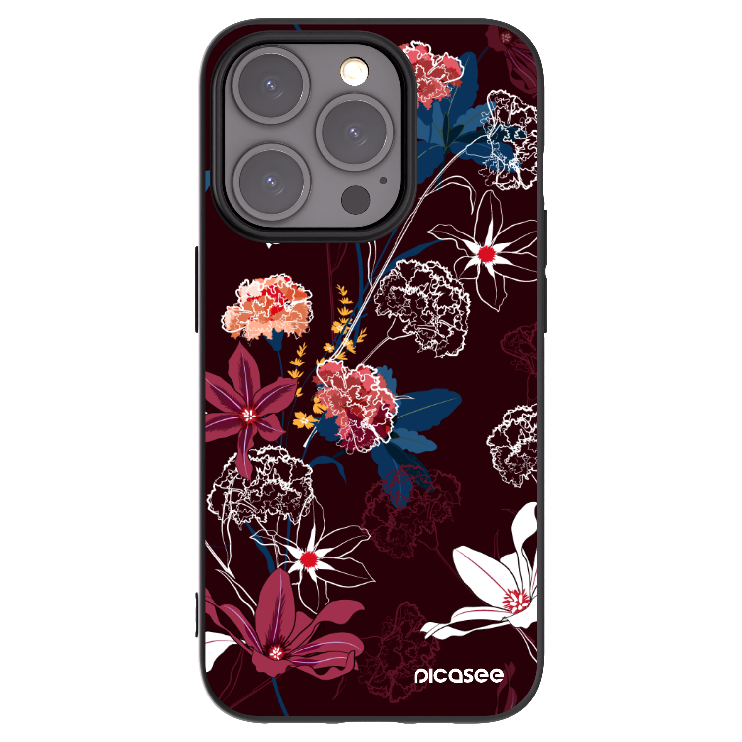 Picasee crna silikonska maskica za Apple iPhone 15 Pro - Dark Meadow